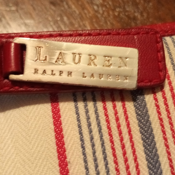 Lauren Ralph Lauren Striped Canvas Purse - Picture 5 of 6